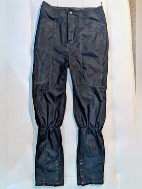 Cyberdog UK Black Futuristic Jogger Pants With Contrast Stitch Detail